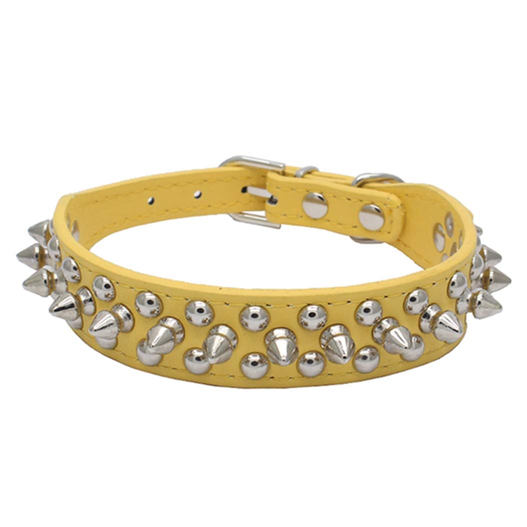 TELEYI Mushrooms Spiked Rivet Studded Adjustable Pu Leather Pet Collars for Cats Puppy Dogs