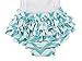 Wave Floral Ruffles Baby Girl Costumes Rompers Dress Swimsuits with Headband (0-1 Year,Green)