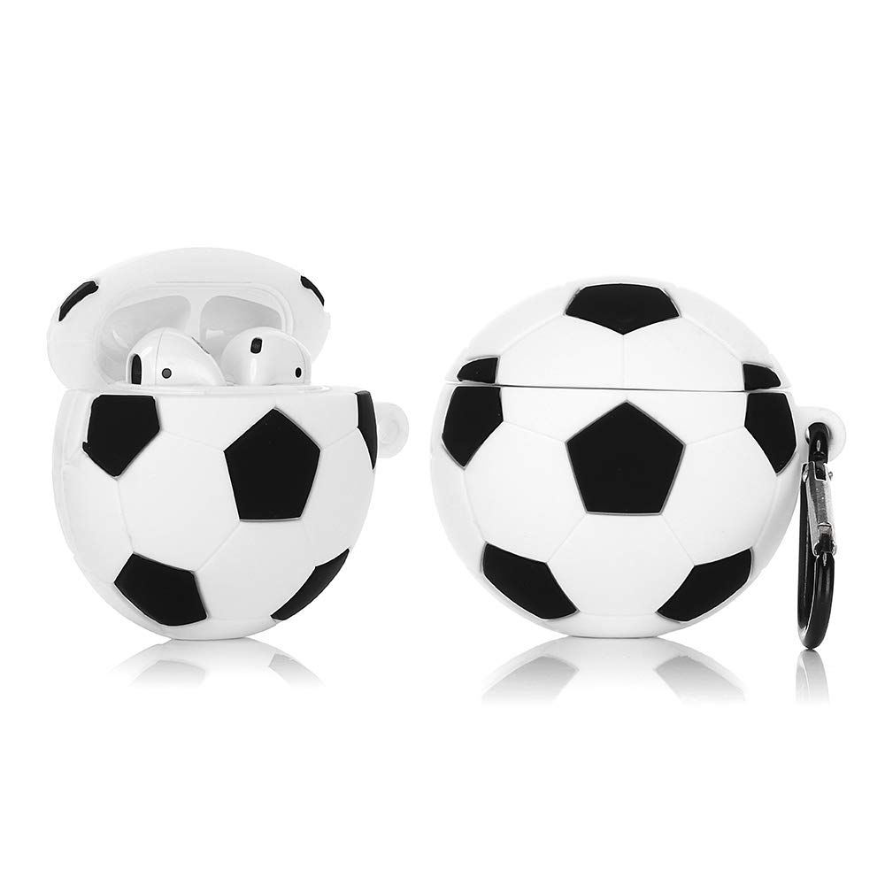 LEWOTE Airpods Silicone Case Funny Cover Compatible for Apple Airpods 1&2[Cool Play Series] (Football)