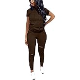 Nimsruc Two Piece Outfits for Women Short Sleeve Sweatsuit Casual Tracksuit