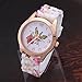 SMTSMT Women Girls' Printed Flower Causal Wrist Watch-Pink