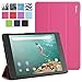 Google Nexus 9 Case - Poetic Google Nexus 9 Case [Slimline Series] - [Lightweight] [Ultra-slim] PU Leather Slim-Fit Trifold Cover Stand Folio Case for Google Nexus 9 Magenta (3 Year Manufacturer Warranty From Poetic)