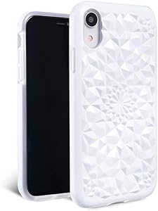 iPhone XR Case - FELONY CASE - Kaleidoscope CASE - 3D Geometric 360° Shock Absorbing Protective iPhone XR Case Protects Screen & Body (Gloss White Kaleidoscope Case)