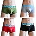 sandbank Men's Sexy Lingerie Bulge Pouch Open Crotchless Boxer Briefs Underwear (US L = Asian Tag 2XL, 4 Pack-Mix Color#1)