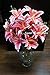 Sweet Home Deco 22’’ Silk Stargazer Lily Artificial Flower Bouquet (7 Flower Heads) Home/Wedding Decoration (Pink)