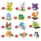 12 Boxes Diamond Block Pokemon Miniature Building Blocks Parent-child Games Children's Educational Toys Pikachu Charizard Ect