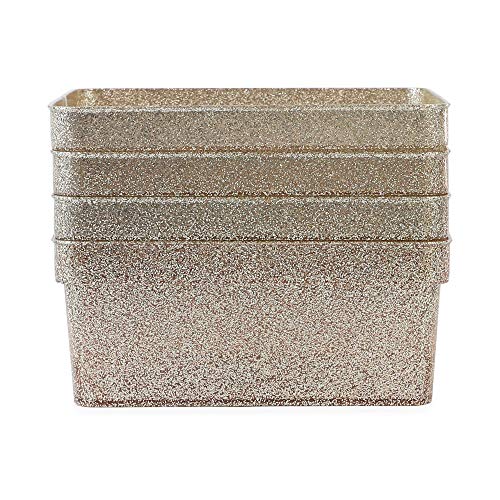 Isaac Jacobs Small Glitter Storage Bin (10” x 7.5” x 4.25”) Set w/Cut