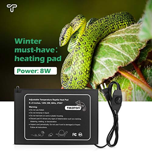 Tikaton Reptile Heat Pad Adjustable Temperature Under Tank Heater for