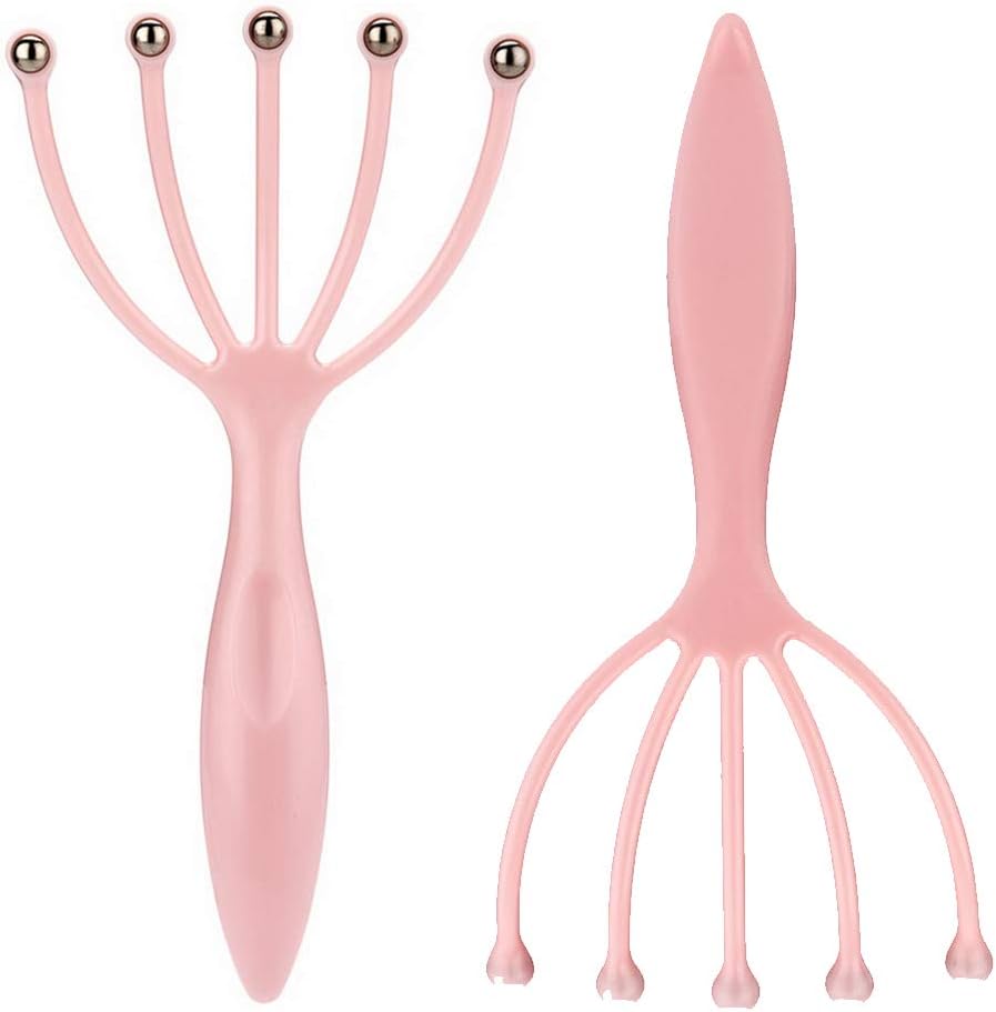 Scalp Massager, Protable Hand Held SPA Head Massager for Deep Relaxation & Stress Reduction in The Office Home SPA Father's Day and Mother's Day Gifts Pink+Blue(2-Pack): Health & Personal Care