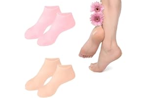 BIODISON & LEE 2 Pairs Silicone Socks for Dry Cracked Feet Women,Silicones Moisturizing Socks,Foot Spa Pedicure Silicone Socks for Repairing Dry Feet,Cracked Heels and Softening Rough Skin(Fits Size 8 to 11)