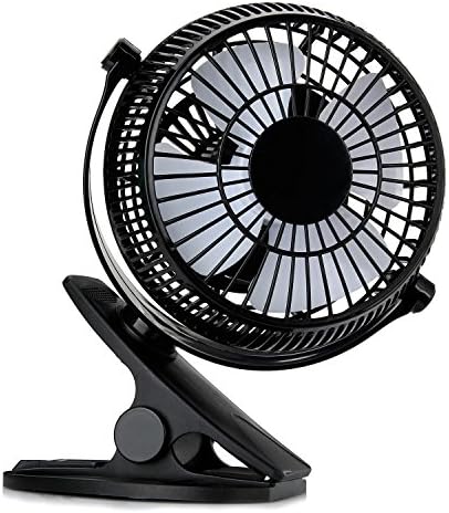 Dealgadgets Mini USB Clip and Desk Personal Fan, 360 Degree Rotation Mini Table Fan with Quiet Operation and Powerful Airflow (Black)