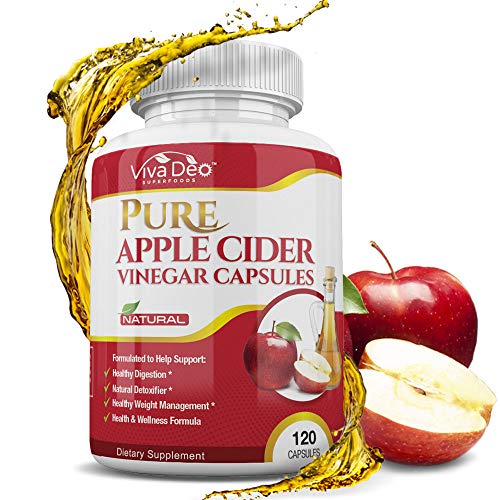 120 Apple Cider Vinegar Pills | Made with Organic ACV | Fast Acting, Appetite Suppression & Detox Supplement Capsules | Supports Weight Loss, Detox, Blood Pressure, Cholesterol, Gorgeous Hair & Skin