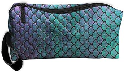 Cosmetic Bags Brush Pouch Green Mermaid Scales Portable Makeup Bag Zipper Wallet Hangbag