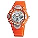 PASNEW Jewtme Water-proof 100m Dual Time Unisex Child Outdoor Sport Watch Orange