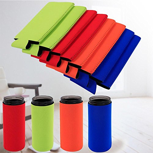 go2buy 8pcs Beer Can Sleeves-Colored Neoprene Beer Can Bottle Cooler Sleeves Insulators Reversible for 24ounce Custim desings
