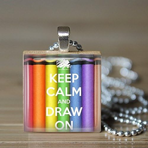 Draw On Scrabble Tile Pendant Necklace - Wearable Art Charm