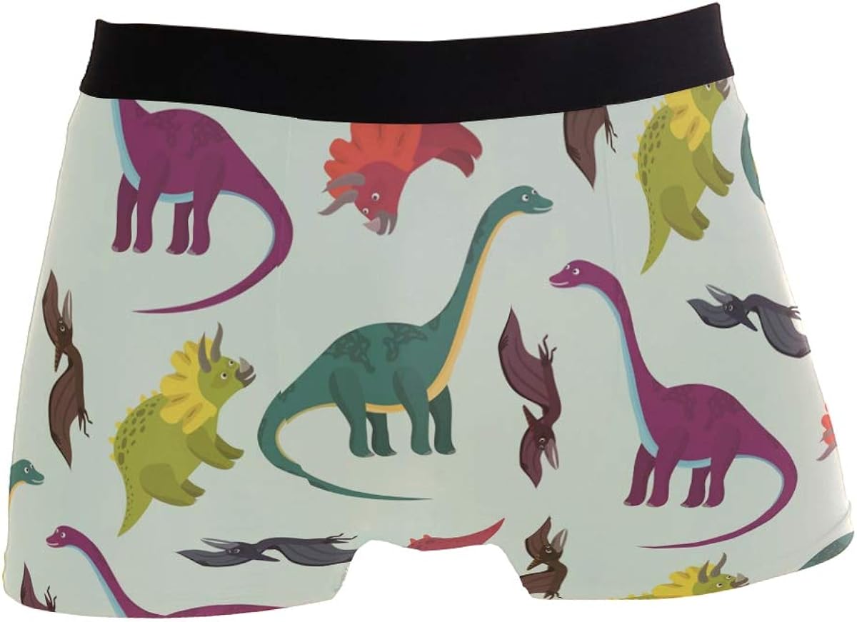 Ahomy Boxer Shorts Mens Underwear Dinosaurs Soft Fabric Polyester