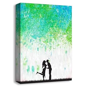 Canvas Wall Art-Romantic Rainy Day-Canvas Prints Home Artwork Decoration for Living Room,Bedroom - 12x18 inches