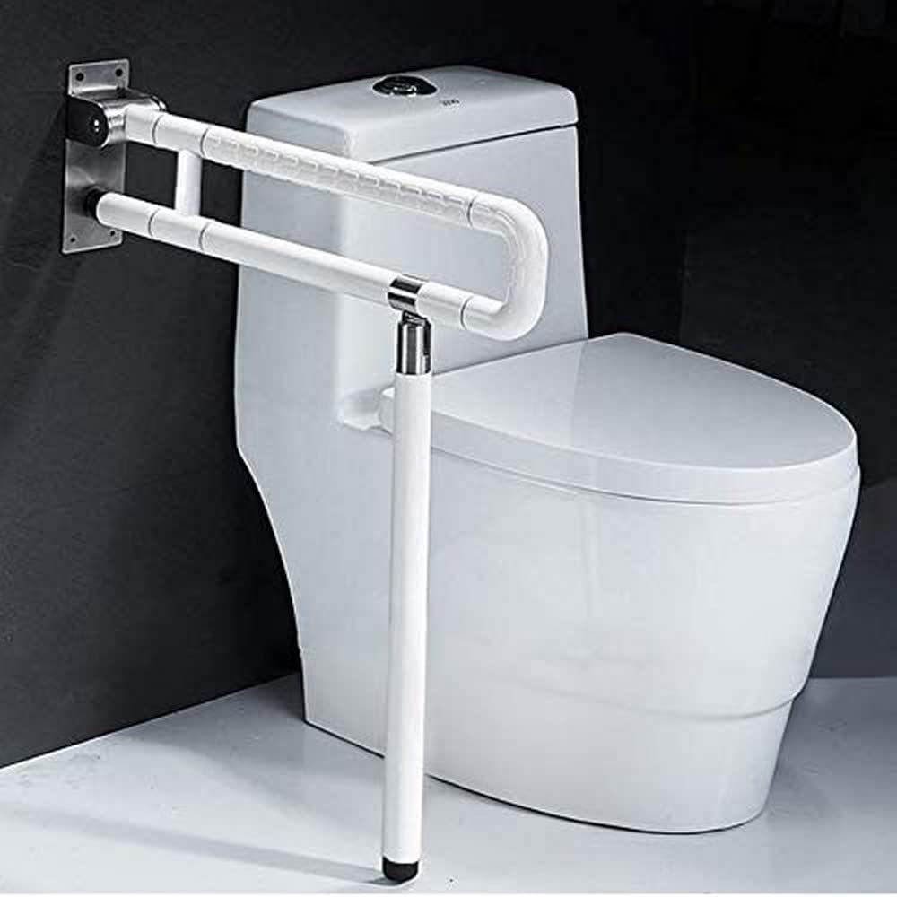 Foldable Safety Support Rail for Bathroom, Handicap Grab Bars with Leg, Handrails Toilet Shower Support for Elderly, Disabled, Pregnant