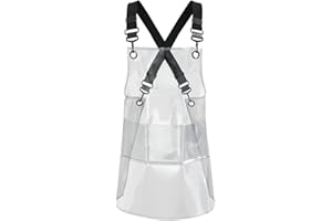 MIKI WELL Hair Stylis Apron for Salon Barber Cross-back Hairdresser Waterproof Work Apron With 3 Pockets (22.8” W 25.5” L)