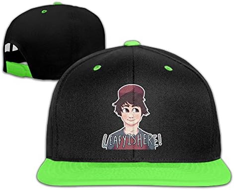 Abkkln LeafyIsHere Cartoon Youth Unisex Contrast Color Cap Hats (4 Colors) KellyGreen