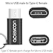 aceyoon Micro USB to USB C Adapter 3 Pack Mini USB Type C Female to Micro USB Male Sync & Charge Connector With Keychain 2.4A for MacBook Chromebook Pixel, OnePlus 2