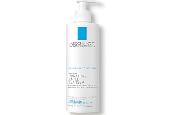 La Roche-Posay Toleriane Hydrating Gentle Face Cleanser | Hydrating Facial Cleanser With Niacinamide + Ceramides | Daily Face Wash For Dry Skin To Normal Skin | Sensitive Skin Tested | Fragrance Free
