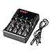 Garberiel 4pcs 2000mah 3.7V 18650 Li-ion Rechargeable Battery & Four slot lithium battery charger, High Performance 18650 Battery