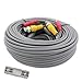 FOCUSHD 100Feet Video Power BNC Cable In-wall Fire-rated CCTV Siamese Copper Cord Premade BNC DC Connectors For 720P 1080P Home Security Surveillance Camera DVR System-Dark Grey