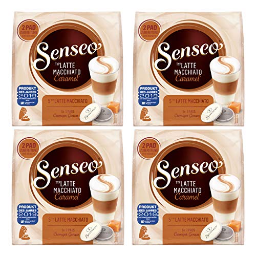 SENSEO Kaffeepads Latte Macchiato Caramel 40 Pads für 20 Portionen, 4 Packungen