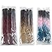 SONNET Synthetic Ombre Jumbo Braiding Hair 3bundles/lot 300g Kanekalon Fiber Hair Extension for Box Twist Braiding with 10pcs Free Decoration Dreadlock Deads (L-Yellow/Gray)