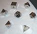 Set of 7 Polyhedral Metal Dice with Bag (16mm, Silver Color)