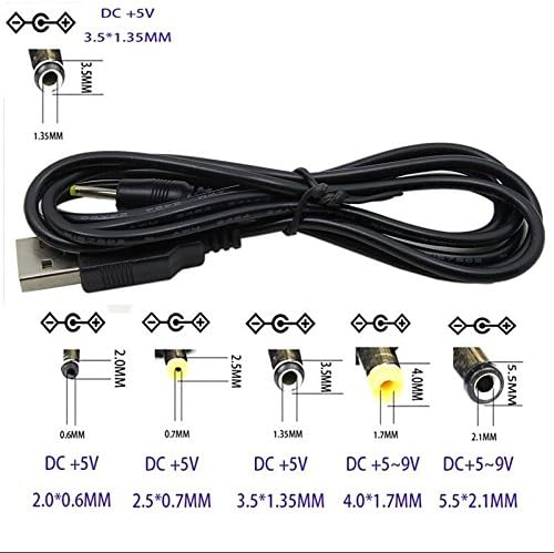 CableDeconn USB A to DC 3.5 mm/1.35 mm 5 Volt DC Barrel Jack Power Cable …, Black - Image 4