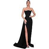 Strapless Evening Gown Floor Length Prom Formal Dress Cocktail Party Sexy Gala Maxi Wedding Guest Dresses Elegant