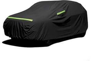 Favoto Car Cover Waterproof All Weather for Automobiles, 6 Layers Heavy Duty Outdoor Sun Protection Snowproof Car Tarp, 4 Windproof Straps, Universal Accessories Fit for SUV Length up to 198"
