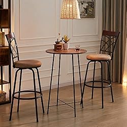 VECELO Barstools, Adjustable Counter Stools, Steel