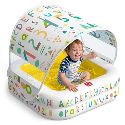 QPAU Inflatable Baby Pool Detachable Canopy