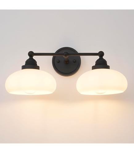 Modern 3-Light Vanity Wall Sconce, Black And Gold, Seeded Glass Globe