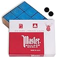 Master Billiard Pool Cue Chalk Premium Quality - 1 Dozen - Made in The USA + 2 pcs of Quality Billiard Pool Table Spots by Tweeten Fibre Co.