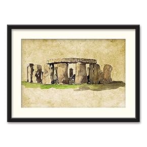 SIGNFORD Black Framed Canvas Wall Art Architectural Drawing...