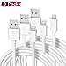Enther (6 feet) USB to Lightning Cable MFI Apple Certified 3 Pack Charging Cord for Fast Data Transfer and Charge - Thick/White(2 Meter)
