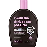b.tan UV Tanning Bed Lotion - Extreme Dark Tinted Tan Accelerator | I Want The Darkest Tan Possible, x4000 Tan Intensifiers, Best Browning Tanning Body Lotion, No Sunscreen, Ultra Moisturizing