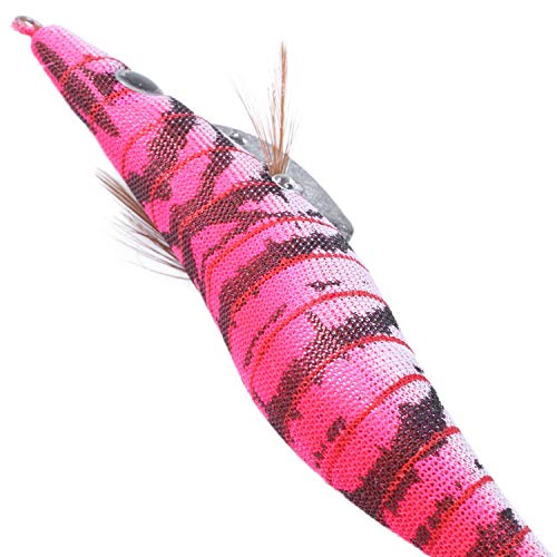 Mucjun 10 Stücke Fischk?der Set 13,5 cm 20G Tintenfisch Jigs 3,5# Haken Holz Garnelen Künstliche Angelk?der Holz… – Bild 4