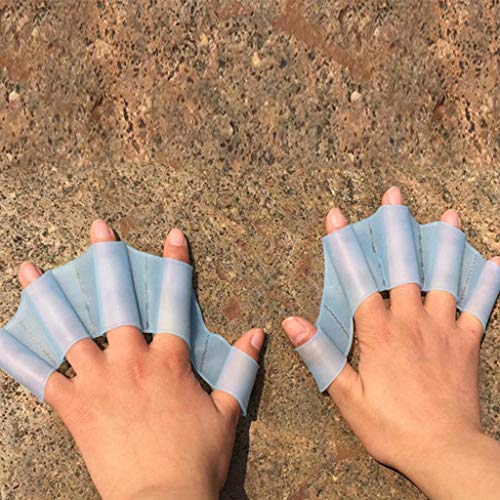 image for Fine Mens/Womens/Kids Webbed Swimming Gloves Silicone Soft Eco-Friendl