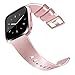 Vancle Bands Compatible with Fitbit Versa Bands for Women Men Rose Gold Silicone Wristbands for Fitbit Versa Bands/Versa Lite Bands (Rose-Gold, Small)