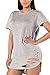 Menglihua Womens T-Shirt Dress Destroyed Ripped Broken Hole Shirt Loose Top Blouses Gray X-Large