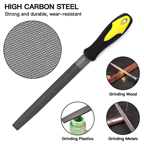 18Pcs File Set, Round and Flat File Kits are Made of Precision Grade High Carbon-Steel, 4 Flat/Half-round/Round/Triangle Files Tool, 14 Needle Files Set for Woodwork Metal Model Hobby Applications
