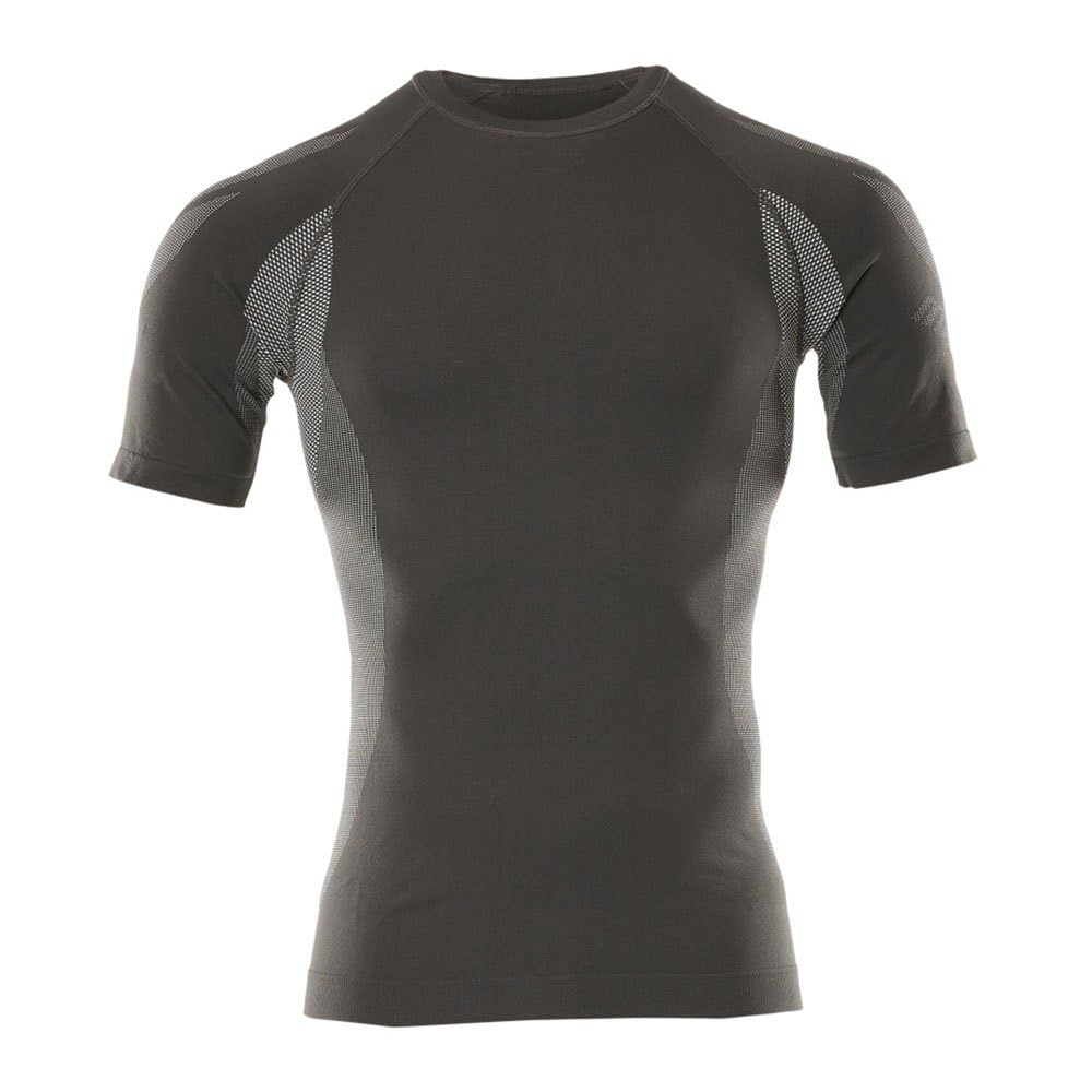 Mascot 50185-870-18 Pavia Crossover Moisture Wicking Anti Bacterial Anti-Static Lightweight Short Sleeved Functional Under Shirt, Size XS, Dark Anthracite