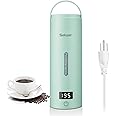 Sekaer Travel Electric Tea Kettle Portable Small Mini Coffee Kettle, with 4 Variable Presets, Personal Hot Water Boiler 304 Stainless Steel with Auto Shut-Off & Boil Dry Protection, SY-618G