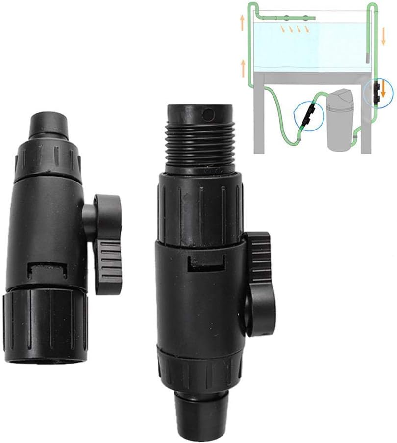Pssopp Aquarium Hose Valve Pipe Valve Fish Tank Quick Release Connector Aquarium Water Control Valve Pipe Connector Adapter with Quick Release Handle(12mm to 16mm) - Image 3